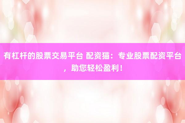 有杠杆的股票交易平台 配资猫：专业股票配资平台，助您轻松盈利！